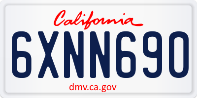 CA license plate 6XNN690
