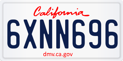CA license plate 6XNN696