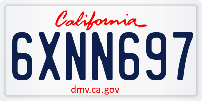 CA license plate 6XNN697