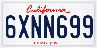 CA license plate 6XNN699