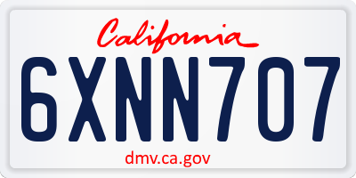 CA license plate 6XNN707