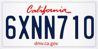 CA license plate 6XNN710