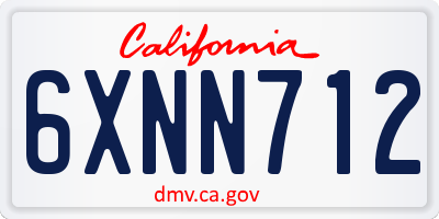 CA license plate 6XNN712