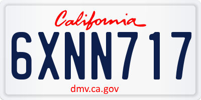 CA license plate 6XNN717