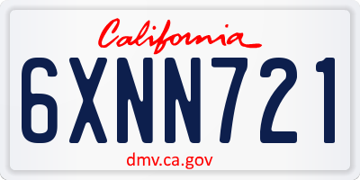 CA license plate 6XNN721