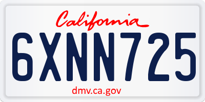 CA license plate 6XNN725
