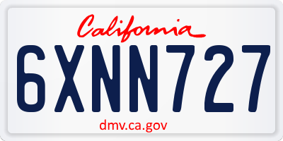 CA license plate 6XNN727