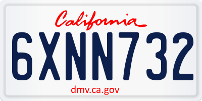 CA license plate 6XNN732