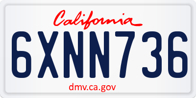 CA license plate 6XNN736