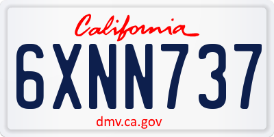 CA license plate 6XNN737