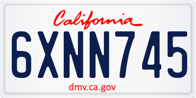 CA license plate 6XNN745