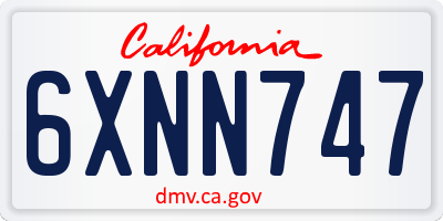 CA license plate 6XNN747