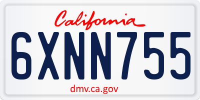 CA license plate 6XNN755