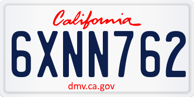 CA license plate 6XNN762