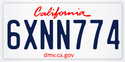 CA license plate 6XNN774