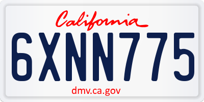CA license plate 6XNN775