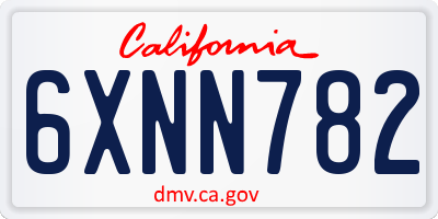 CA license plate 6XNN782
