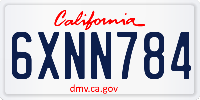 CA license plate 6XNN784