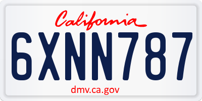CA license plate 6XNN787