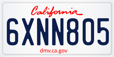 CA license plate 6XNN805