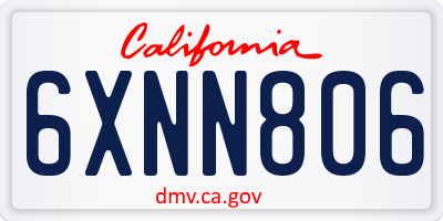CA license plate 6XNN806