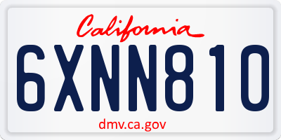 CA license plate 6XNN810