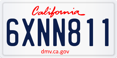 CA license plate 6XNN811