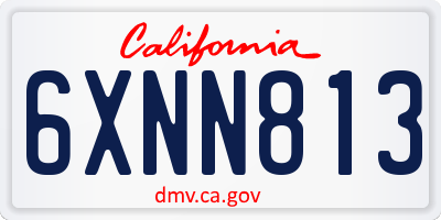 CA license plate 6XNN813