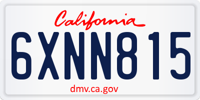 CA license plate 6XNN815