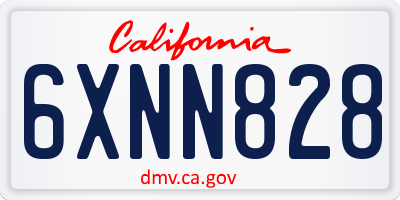 CA license plate 6XNN828