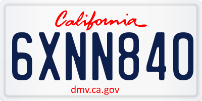 CA license plate 6XNN840