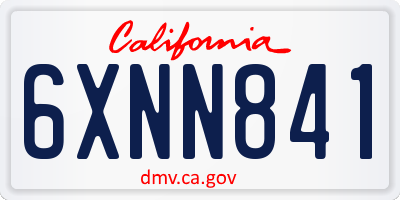 CA license plate 6XNN841