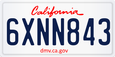 CA license plate 6XNN843