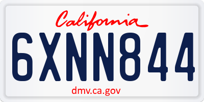 CA license plate 6XNN844