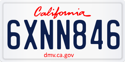 CA license plate 6XNN846