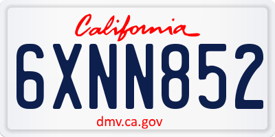 CA license plate 6XNN852
