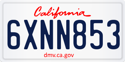 CA license plate 6XNN853