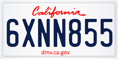 CA license plate 6XNN855