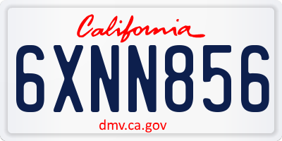 CA license plate 6XNN856