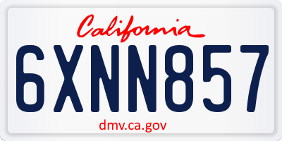 CA license plate 6XNN857