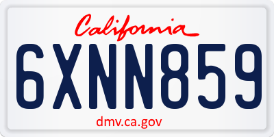 CA license plate 6XNN859