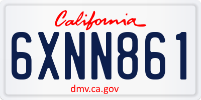 CA license plate 6XNN861