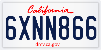 CA license plate 6XNN866