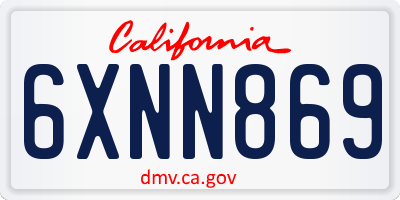 CA license plate 6XNN869