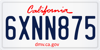CA license plate 6XNN875