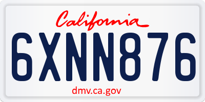 CA license plate 6XNN876
