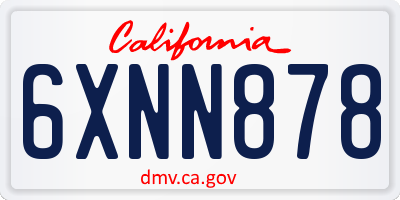 CA license plate 6XNN878