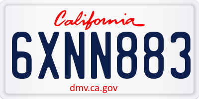 CA license plate 6XNN883