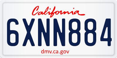 CA license plate 6XNN884