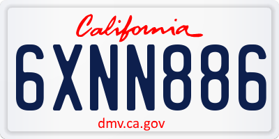 CA license plate 6XNN886